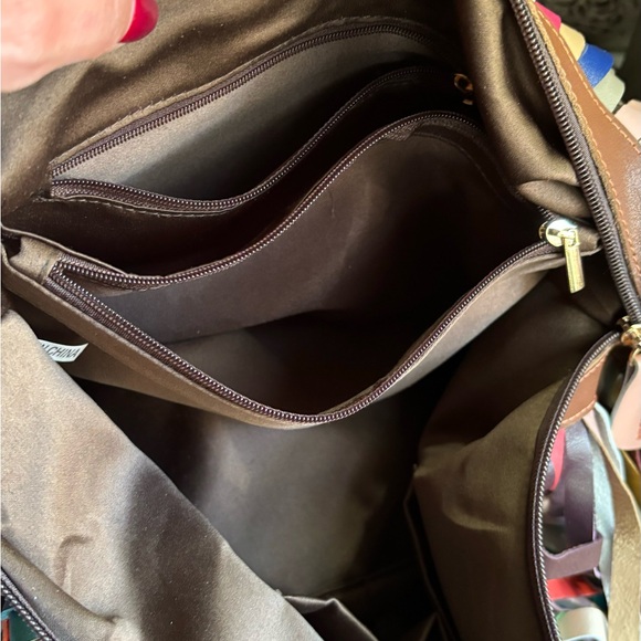 Beautiful leather multicolor fringe zip top shoulder/crosby - Picture 8 of 16